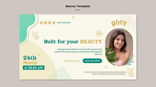 Plantilla de banner de productos para el cuidado de la piel