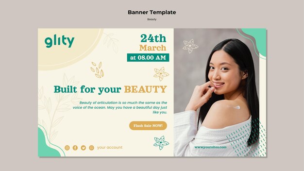 Plantilla de banner de productos para el cuidado de la piel