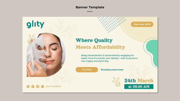 Plantilla de banner de productos para el cuidado de la piel