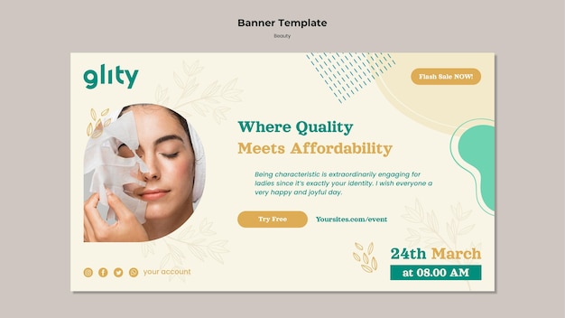 Plantilla de banner de productos para el cuidado de la piel