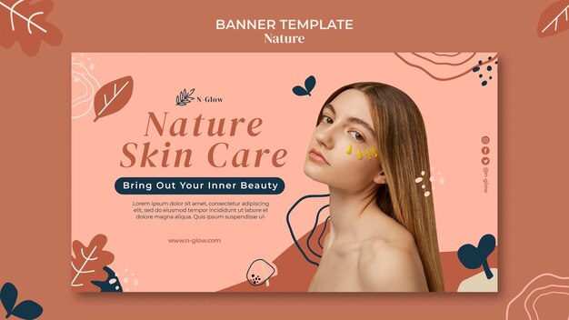 Plantilla de banner de productos naturales para el cuidado de la piel