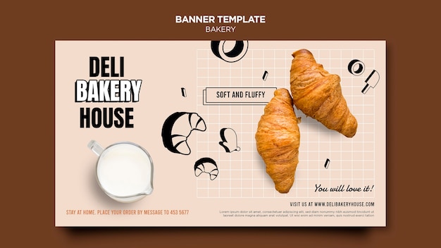PSD gratuito plantilla de banner de productos de panadería