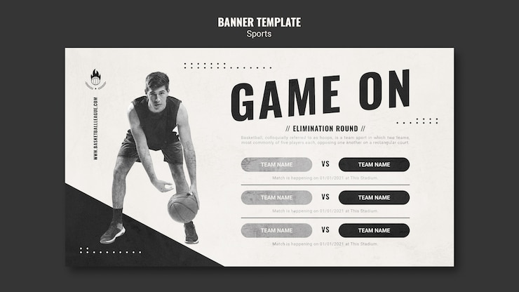 PSD gratuito plantilla de banner publicitario de baloncesto