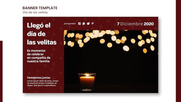 PSD gratuito plantilla de banner publicitario de dia de las velitas