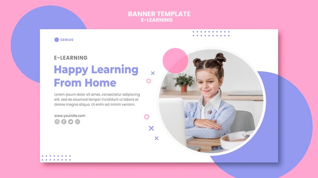 Plantilla de banner publicitario de e-learning