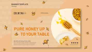 PSD gratuito plantilla de banner publicitario de honey shop