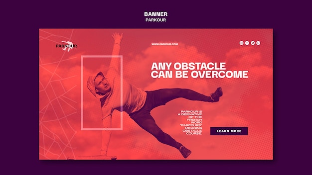 PSD gratuito plantilla de banner publicitario de parkour