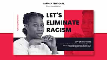 PSD gratuito plantilla de banner para racismo y violencia