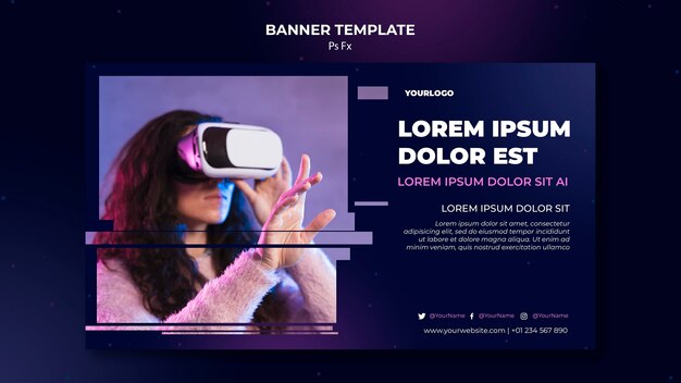 Plantilla de banner de realidad virtual