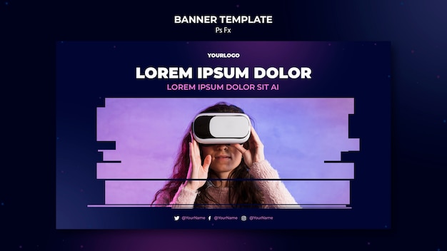 PSD gratuito plantilla de banner de realidad virtual