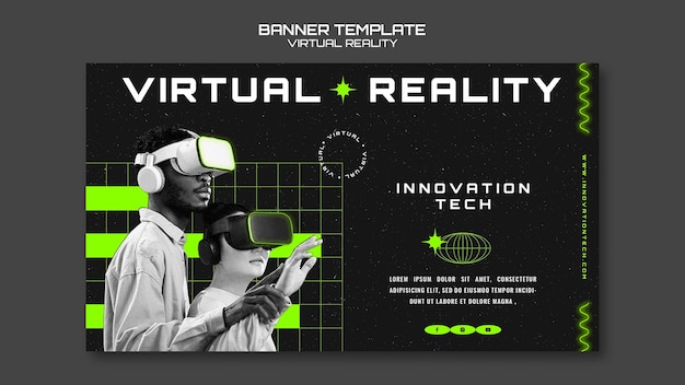 PSD gratuito plantilla de banner de realidad virtual