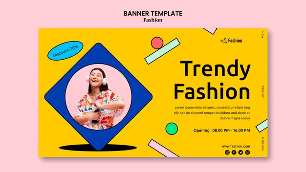Plantilla de banner de rebajas de moda