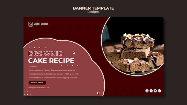PSD gratuito plantilla de banner de recetas de postres