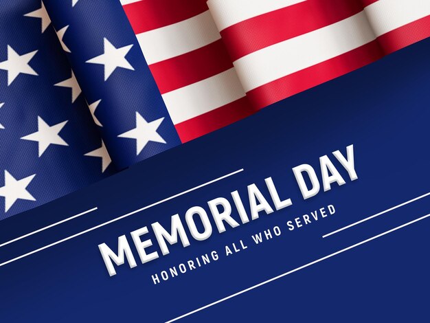 Plantilla de banner de redes sociales 3d de Memorial Day realista