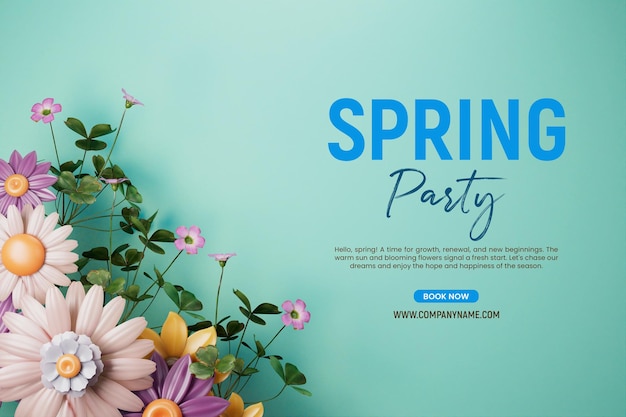 PSD gratuito plantilla de banner de redes sociales de celebración de fiesta de primavera