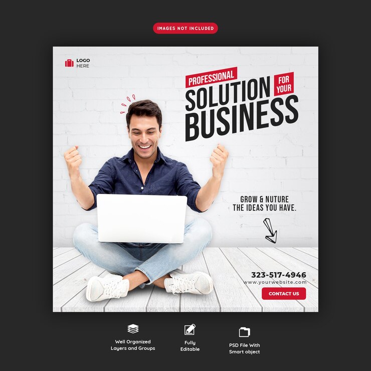 PSD gratuito plantilla de banner de redes sociales corporativas y promoción empresarial