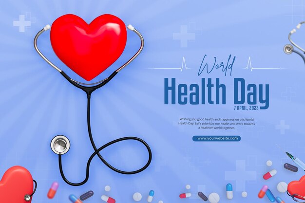 Plantilla de banner de redes sociales del día mundial de la salud