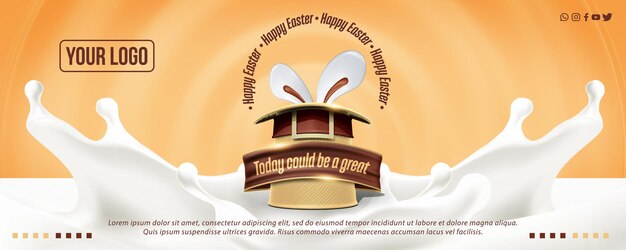 Plantilla de banner de redes sociales Felices Pascuas Hoy podría ser un gran día