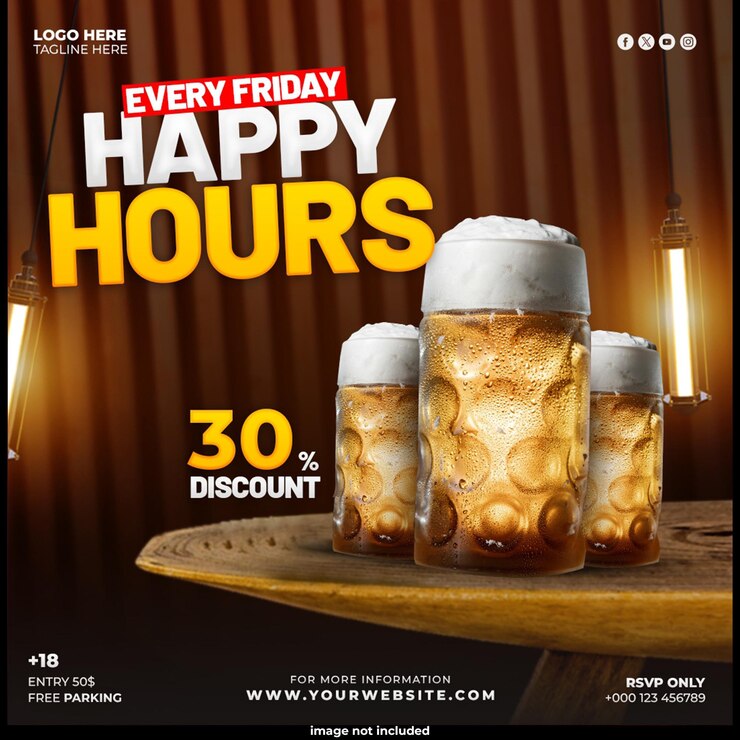 PSD gratuito plantilla de banner para redes sociales de flyer para fiesta de la cerveza