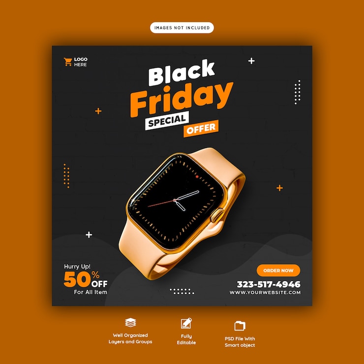 PSD gratuito plantilla de banner de redes sociales de oferta especial de viernes negro