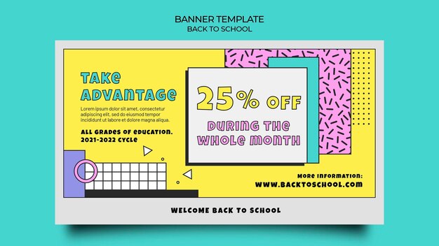 Plantilla de banner de regreso a la escuela