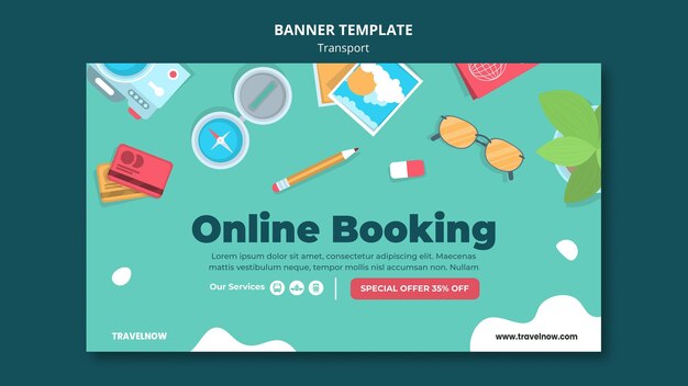 Plantilla de banner de reserva online