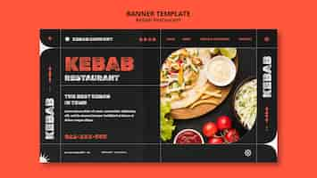 PSD gratuito plantilla de banner de restaurante de delicioso kebab