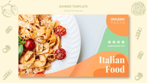 PSD gratuito plantilla de banner de restaurante italiano