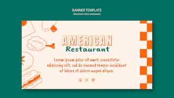 PSD gratuito plantilla de banner de restaurante retro americano