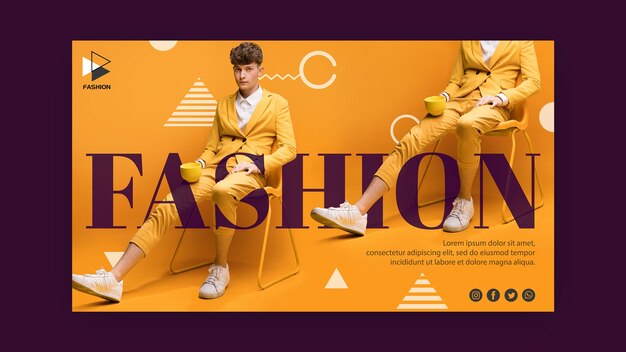 Plantilla de banner de ropa de moda