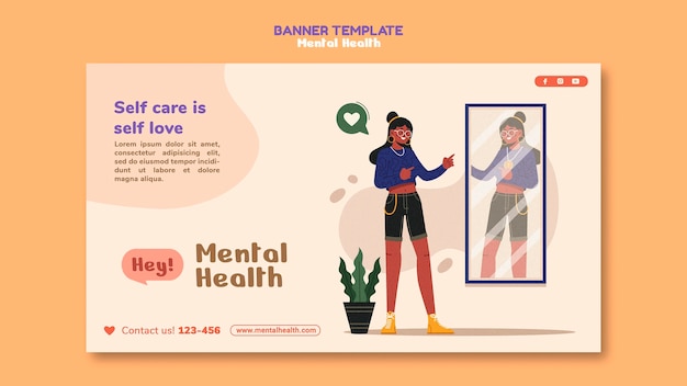 Plantilla de banner de salud mental