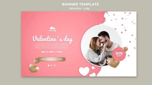 PSD gratuito plantilla de banner de san valentín