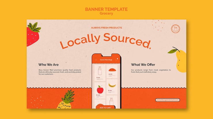 PSD gratuito plantilla de banner de servicio de entrega de comestibles