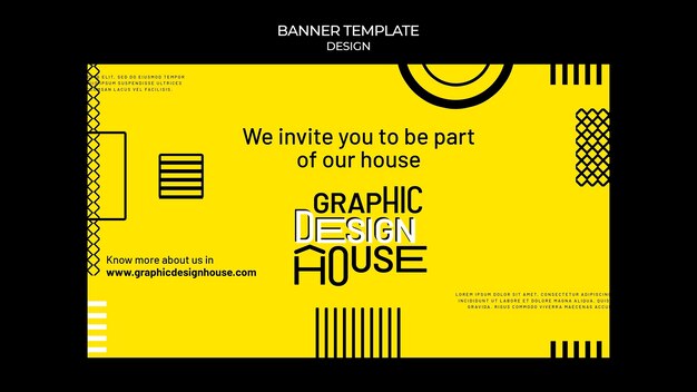 Plantilla de banner de servicios de diseño gráfico