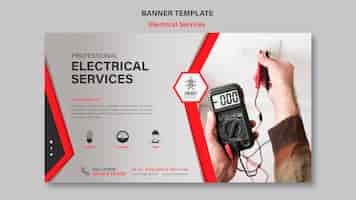 PSD gratuito plantilla de banner de servicios eléctricos