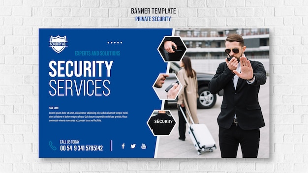 Plantilla de banner de servicios de seguridad