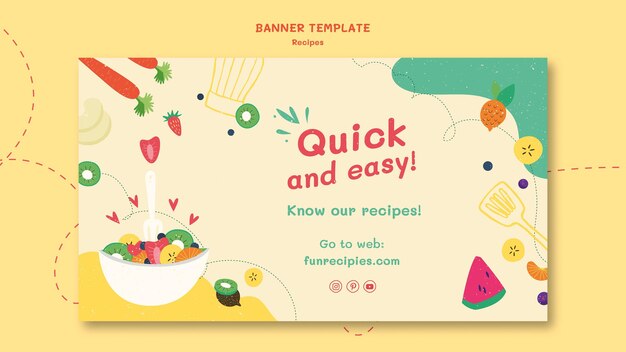 Plantilla de banner de sitio web de recetas