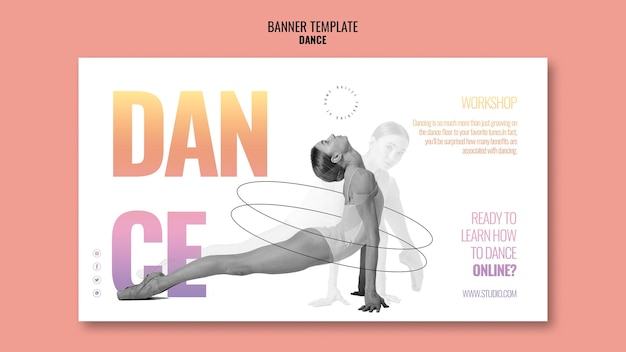 Plantilla de banner de taller de danza