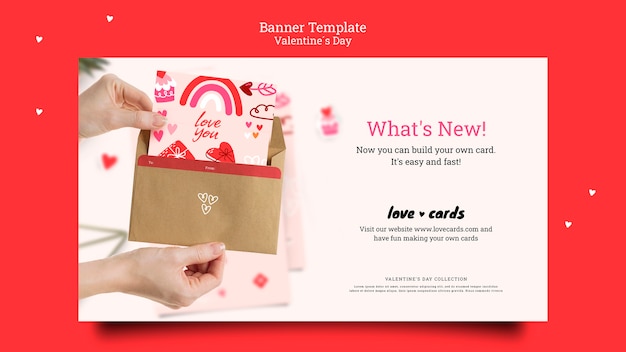 PSD gratuito plantilla de banner de tarjetas de amor de san valentín