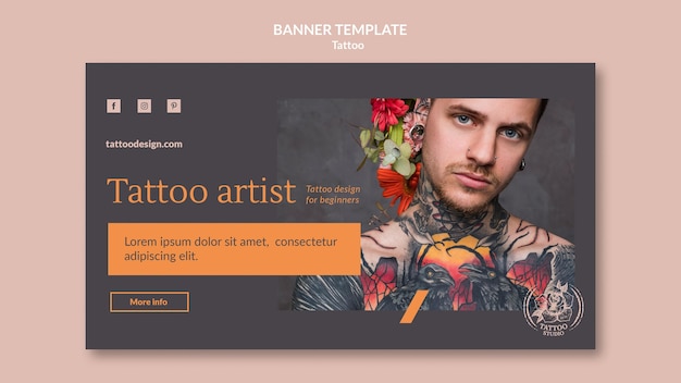 Plantilla de banner para tatuador