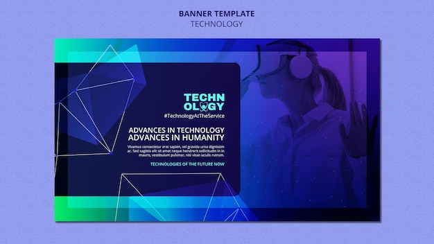 Plantilla de banner de tecnología degradada
