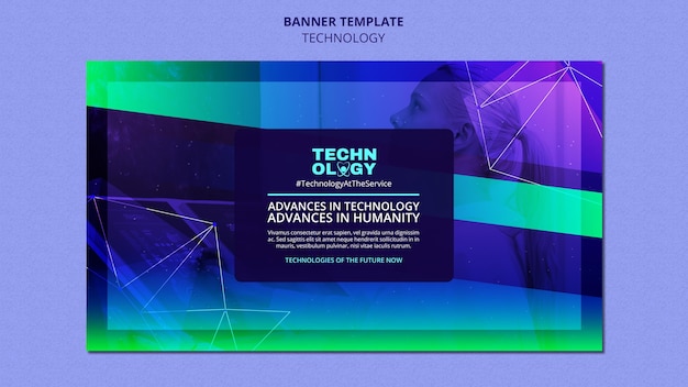 Plantilla de banner de tecnología degradada