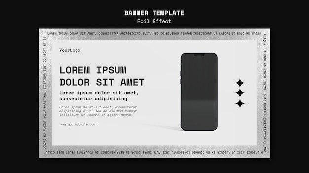 Plantilla de banner para tecnología con efecto de lámina.