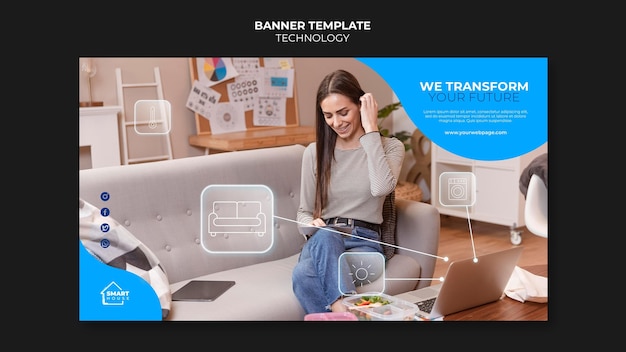 PSD gratuito plantilla de banner de tecnología