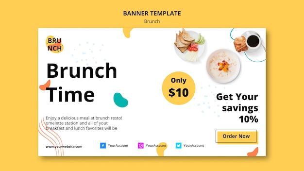 PSD gratuito plantilla de banner con tema de brunch