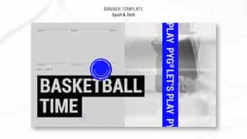 PSD gratuito plantilla de banner de tiempo de juego de baloncesto