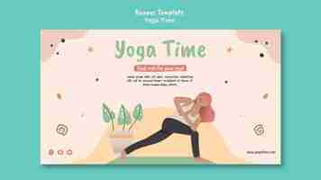 PSD gratuito plantilla de banner para tiempo de yoga