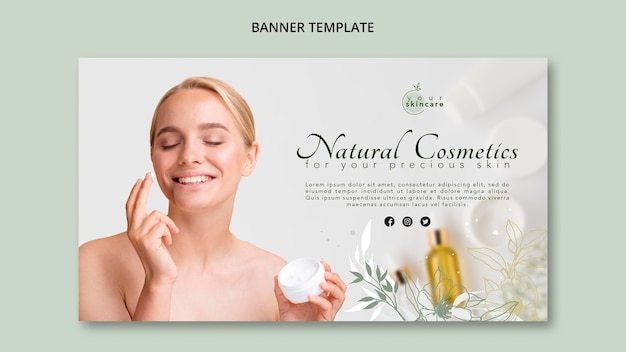 Plantilla de banner tienda de cosmética natural