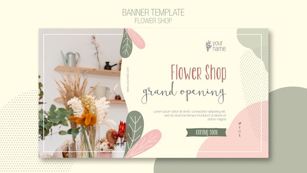 Plantilla de banner de tienda de flores