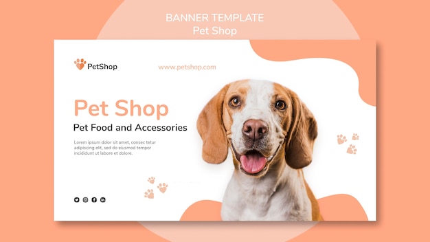 PSD gratuito plantilla de banner de tienda de mascotas